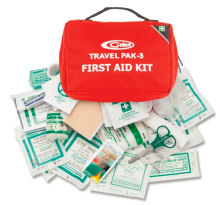 A comprehensive, useful first aid kit designed for first aid provision of common accidents. Ideal for trekking, camping and backpacking. Contents: 46 items-1 x Elastic Adhesive Dressing Strip 6cm x 1m-10 x Washproof Adhesive Plasters 7.2 x 1.9cm -4 x Antiseptic Wipes -1 x 15g Tube Cetrimide Antiseptic Cream -2 x Insect Repellent Wipes -1 x Burn-Gel Sachet -1 x Medium Wound Dressing 12cm x 12cm -4 x Finger Bandage ‘Quick Fix’ -1 x Eye ....