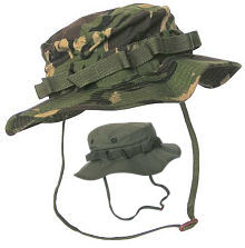 Click for more details ....
US style jungle hat available in two colours, British DPM Camo and Olive Green with adjustable chin strap.