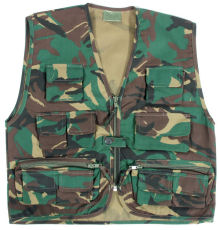 Click for more details ....
Children's camouflage action vest.Polycotton outer-Zip front-11 pockets-