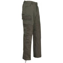 A heavier weight trousers ideal for rough shooting and out door work. The reinforcement to the front of the legs provides protection against bramble and thorns and extra durability when crouched on your knees.65% Polyester/ 35% cotton-100% Polyester reinforcement to front of legs - provides protection against brambles etc-Waterproof coating on reinforcement-6 Pockets including + knife pocket-Non slip, elasticated high waistband-Tie ankles-