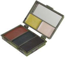 Face paints for camouflage. Five colour palette with mirror.