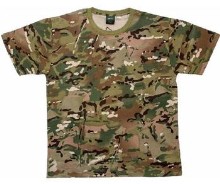 Children's HMTC camo design t-shirt very similar to the new British Army MTP pattern. 100% cotton.